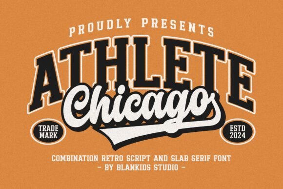 Chicago Athlete Font: Retro Sporty Style for Craft & Branding Projects