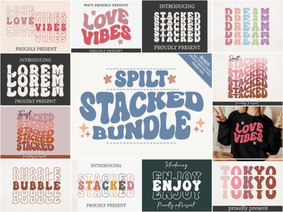 Spilt Stacked Bundle: A Groovy Display Font for Bold Web Design
